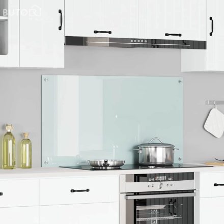 vidaXL Konyhai Fali Csempe Fehér 110x60x0,6 cm Edzett Üveg