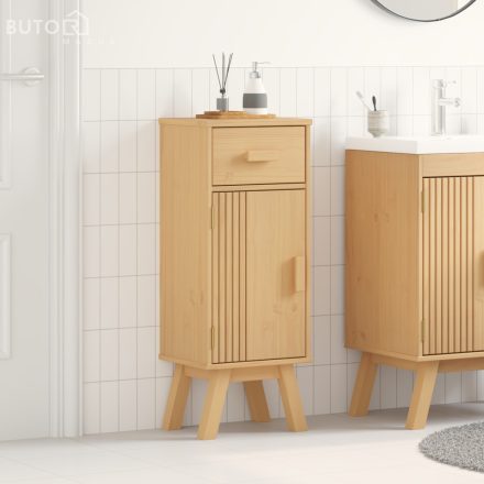 vidaXL Fürdőszoba Tároló Szekrény 35x30x90 cm Tömör Fenyő