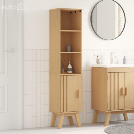 vidaXL Fürdőszoba Szekrény Barna 35x30x159 cm Tömör Fenyőfából