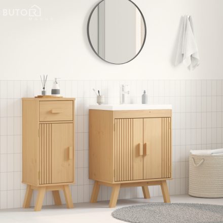 vidaXL Mosogató Alap Szekrény 114x43x73,5 cm Tömör Fenyőből