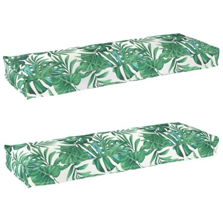 vidaXL Raklap párna készlet Virágos 2 pcs Levélminta 120 x 40 x 8 cm