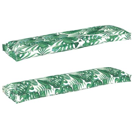 vidaXL Raklap párna készlet Virágos 2 pcs Levélminta 150 x 40 x 8 cm