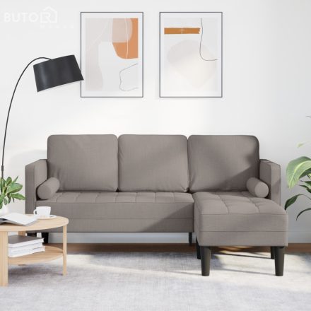 vidaXL 3-Fős Sarokkanapé Bézs 160 cm Szövet