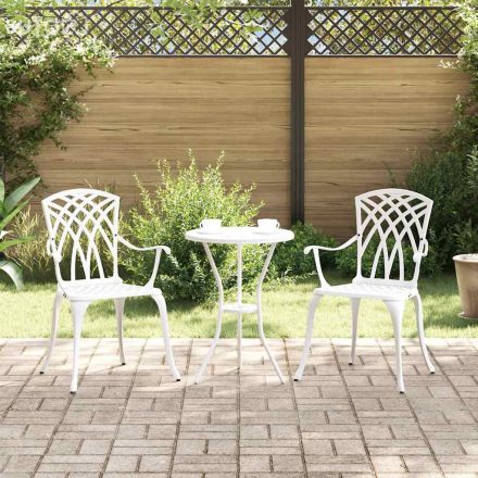 vidaXL Kerti Szék 2 pcs Fehér 55 x 56.5 x 91cm Alumínium