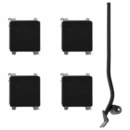 vidaXL 4 db bútorgörgő emelővel, 13,5x13,5x6 cm, acél, 1300 kg