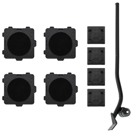 vidaXL 4 db fekete bútorgörgő emelővel, 13,5 x 13,5 x 4,2 cm, 300 kg