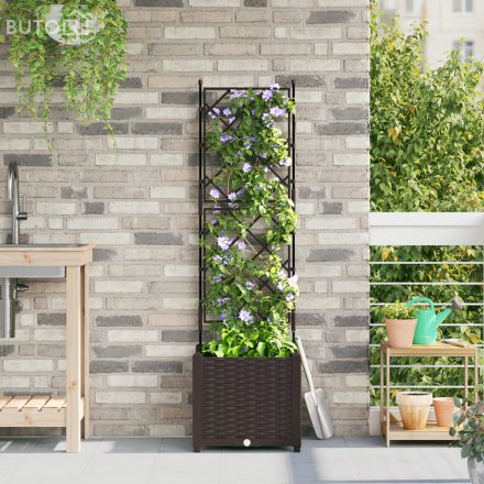 vidaXL Trellis-es virágcserép Barna 40x40x143 cm