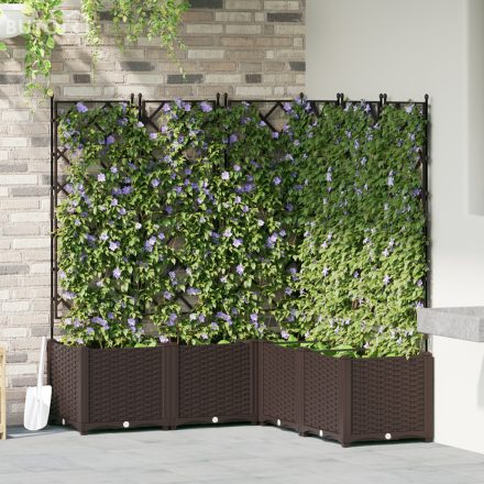 vidaXL Kert Cserép Rácsos 5 db Barna 120x120x143 cm
