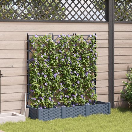 vidaXL Trellis Cserép 3 db Világosszürke 120x40x125.5 cm