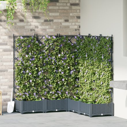 vidaXL Kertészeti Cserép Rácsos 5 db Világosszürke 120x120x125.5 cm