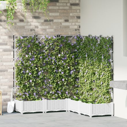 vidaXL Rácsos Cserép 5 db Fehér 120x120x125.5 cm