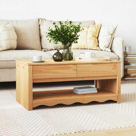 vidaXL Dohányzóasztal Tölgy színű 99 x 55 x 45 cm Tömör fenyőfa
