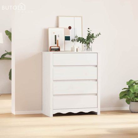 vidaXL Fiókos szekrény fiókkal Fehér 76.5 x 40 x 91 cm Tömör fenyőfa