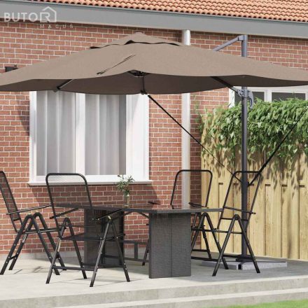 vidaXL Cantilever Roma Napernyő Taupe és Fekete 352 x 251 x 260 cm