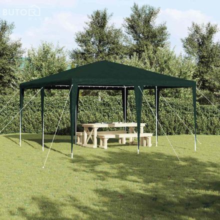 vidaXL Partysátor Zöld és Fehér 400 x 400 x 266 cm Poliészter és acél