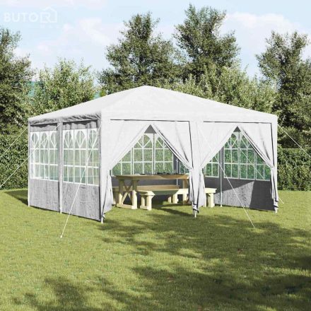 vidaXL Partysátor Fehér 400 x 400 x 266 cm Poliészter, Acél