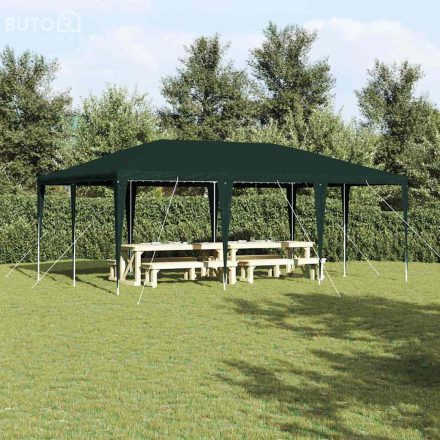 vidaXL Partysátor Zöld és Fehér 600 x 400 x 266 cm Poliészter és acél