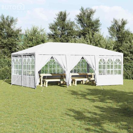 vidaXL Partysátor Fehér 600 x 400 x 266 cm Poliészter, Acél