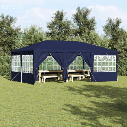 vidaXL Parti sátor 10 oldalfallal Kék 6x4 m PE