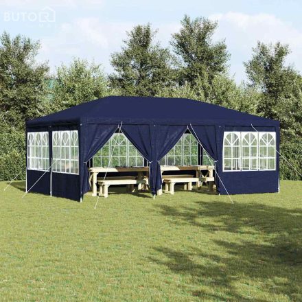 vidaXL Partysátor Kék és Fehér 600 x 400 x 266 cm Poliészter és acél