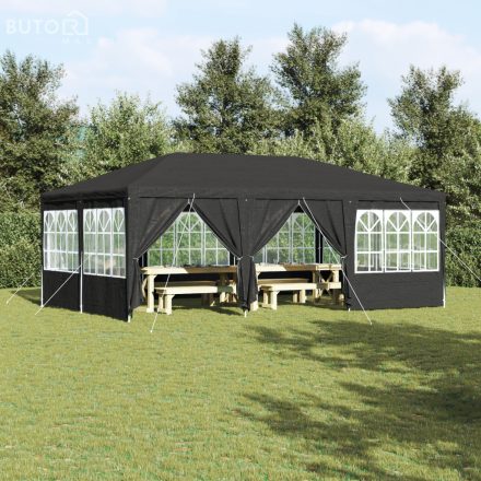 vidaXL buli sátor 10 oldalfallal antracit 6x4 m PE