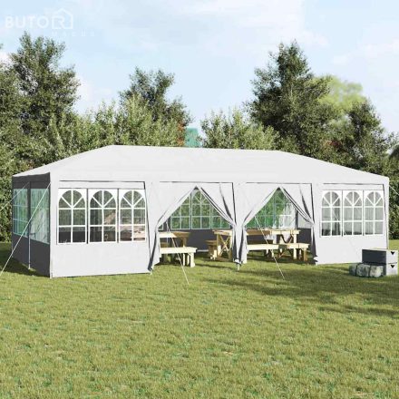 vidaXL Partysátor Fehér 800 x 400 x 266 cm Poliészter, Acél