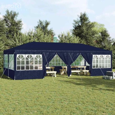 vidaXL Partysátor Kék és Fehér 800 x 400 x 266 cm Poliészter és acél