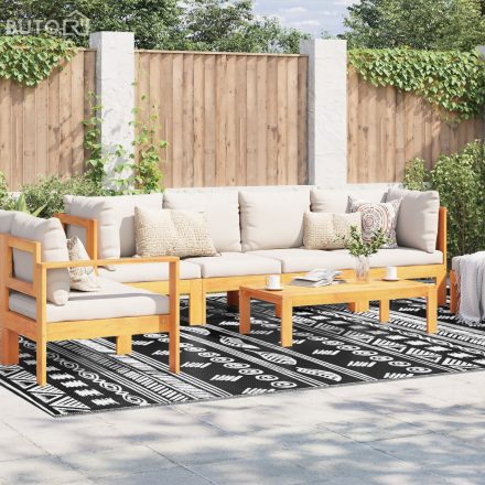 vidaXL kültéri szőnyeg ARAKIL Fekete és fehér Polipropilén 300 x 400 cm