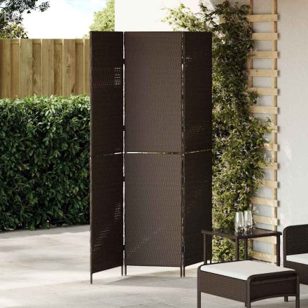 vidaXL Szobaelválasztó Összecsukható Barna 146 x 180 cm polirattan