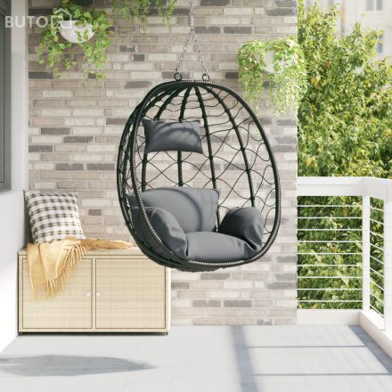vidaXL Függő Tojás Szék Állvány Nélkül Antracit Poli Rattan