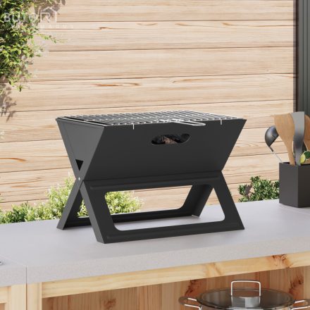 vidaXL Faszén BBQ Grill - Összecsukható, Fekete, 46x30x31 cm, Acélból készült