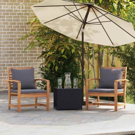 vidaXL Kerti székek 2 pcs Barna 60 x 65 x 76.5 cm Tömör tíkfa