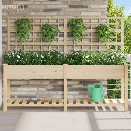 vidaXL Kerti Ültető Edény Trellis-szel és Polccal 203x53x152 cm Tömör Fenyőből