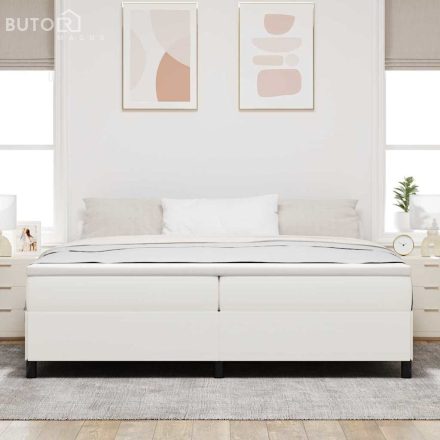 vidaXL Ágykeret Krém 200x200 cm Vastaganyag