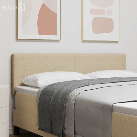 vidaXL Fejtámla fejtámlával Világosszürke 140 cm Sávos Szövet
