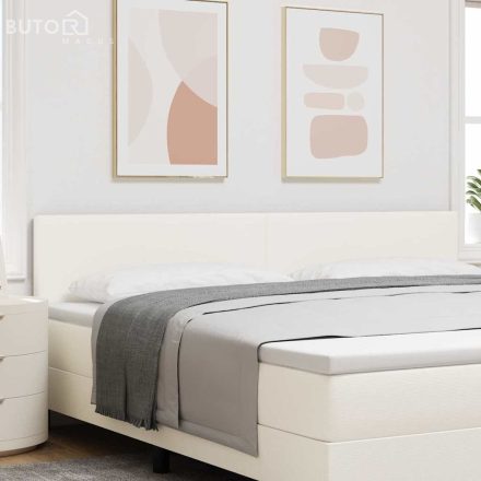 vidaXL Fejtámla fejtámlával Krém 200 cm Sávos Szövet