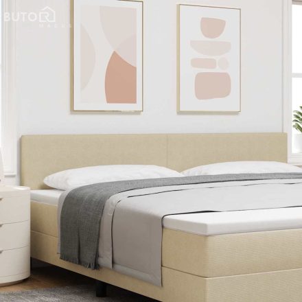 vidaXL Fejtámla fejtámlával Világosszürke 200 cm Sávos Szövet