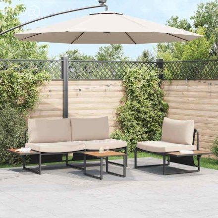 vidaXL Barna Kerti Kávéasztal 55x55x35 cm DPC és Acél