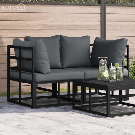 vidaXL Kültéri bútor szettek párnával párnával 2 pcs Fekete és Antracit