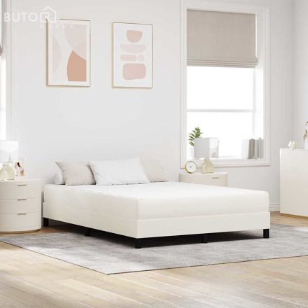 vidaXL Ágy Matrac matracmal Krém 140 x 200 cm szövet
