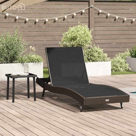 vidaXL Napozó párnával -személy 2 pcs Barna 40 x 40 x 40.5 cm Poli rattan