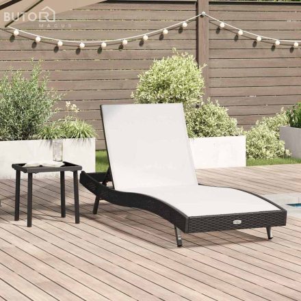 vidaXL Napozó 2 pcs Fekete, Fehér 40 x 40 x 40.5 cm Poli rattan