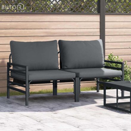 vidaXL Kültéri bútor szettek párnával párnával 2 pcs Antracit