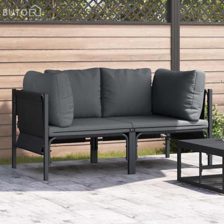 vidaXL Kültéri bútor szettek párnával párnával 2 pcs Antracit