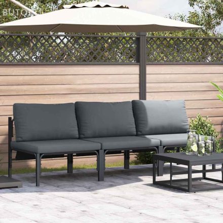 vidaXL Kültéri bútor szettek párnával párnával 3 pcs Antracit