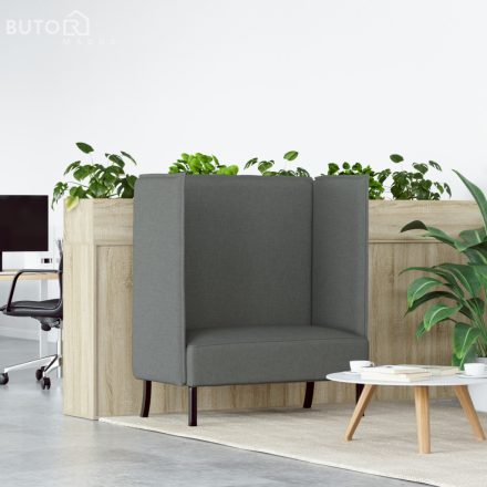 vidaXL Magas Háttámlás Kanapé Sötét Szürke 109x56x121 cm Szövet