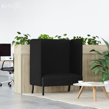 vidaXL Magas Hátú Kanapé Fekete 109x56x121 cm Szövet