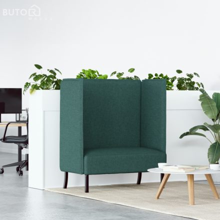 vidaXL Magas háttámlás kanapé Sötétzöld 109x56x121 cm Szövet