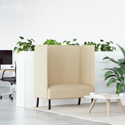 vidaXL Magas Háttámlás Kanapé Krém 109x56x121 cm Textil
