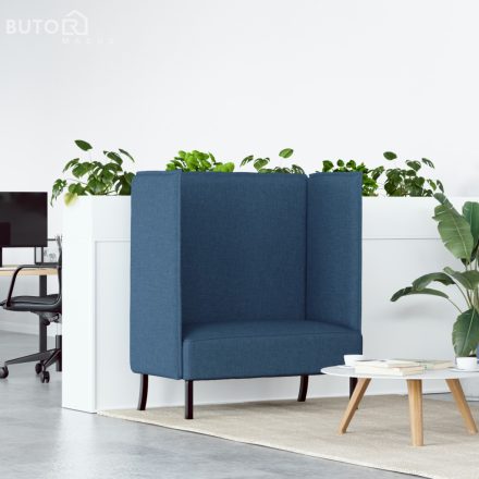 vidaXL magas háttámlás kanapé kék 109x56x121 cm szövet